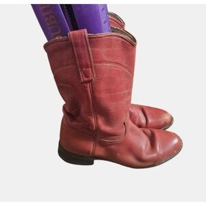 Roy Cooper Womens‎ Leather Pull-On Western Boots 7 M American Made Cowgirl Rodeo